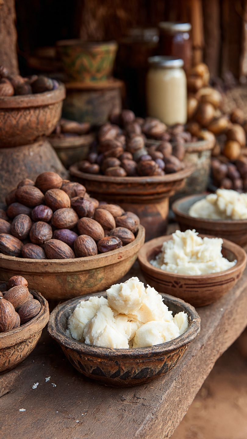 Raw shea nuts and butter DD Herty